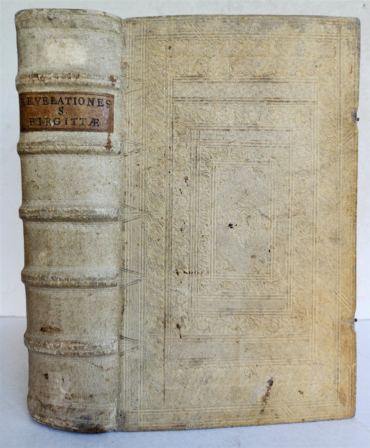 1680 CELESTIAL REVELATIONS of BRIDGET of SWEDEN antique PIGSKIN BOUND FOLIO