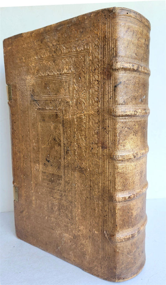 1654 SERMONS Augustana fidei confessio antique PIGSKIN BOUND FOLIO w/ CLASPS