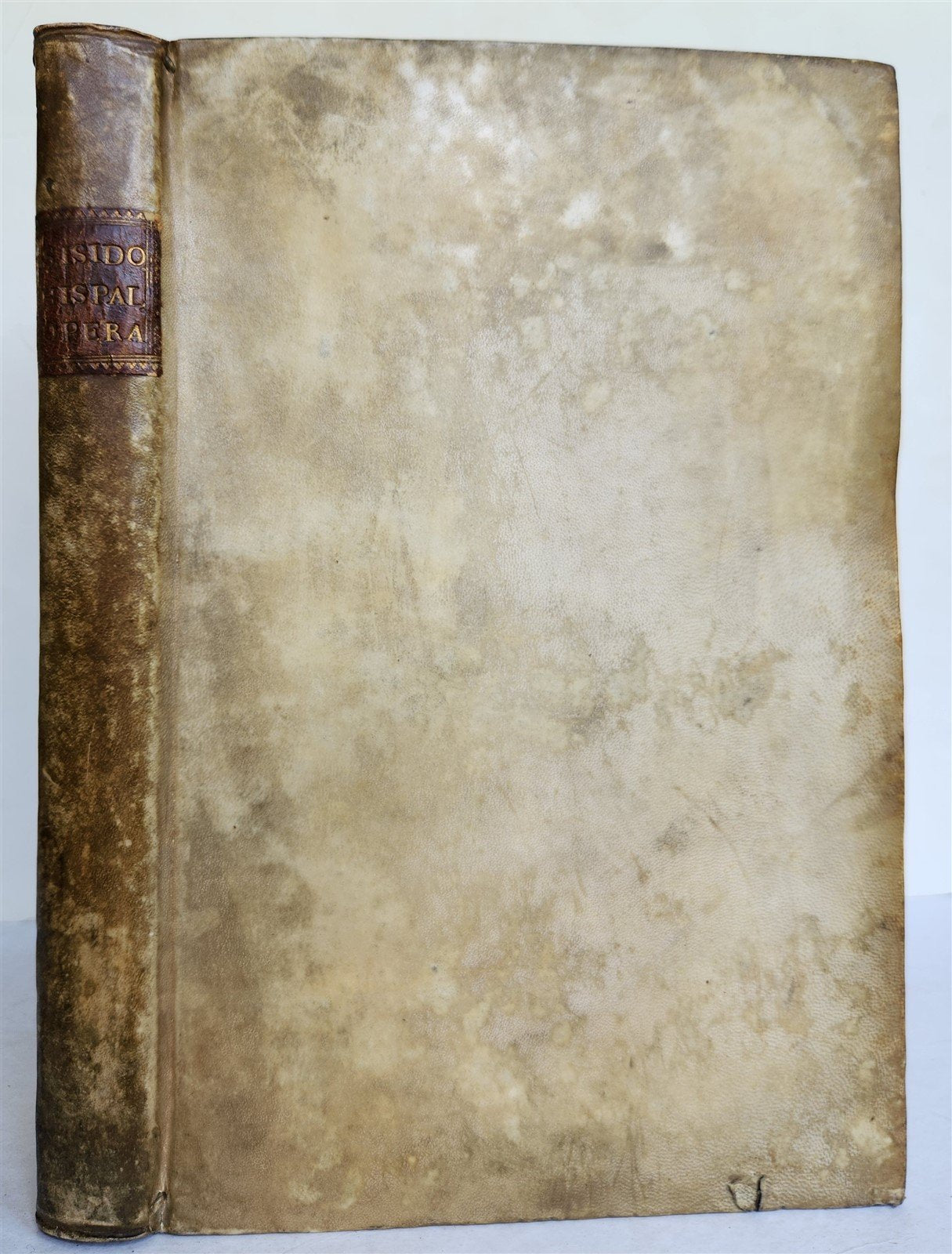 1577 ENCYCLOPEDIA of SCIENCE by ISIDORE von SEVILLA antique VELLUM BOUND FOLIO