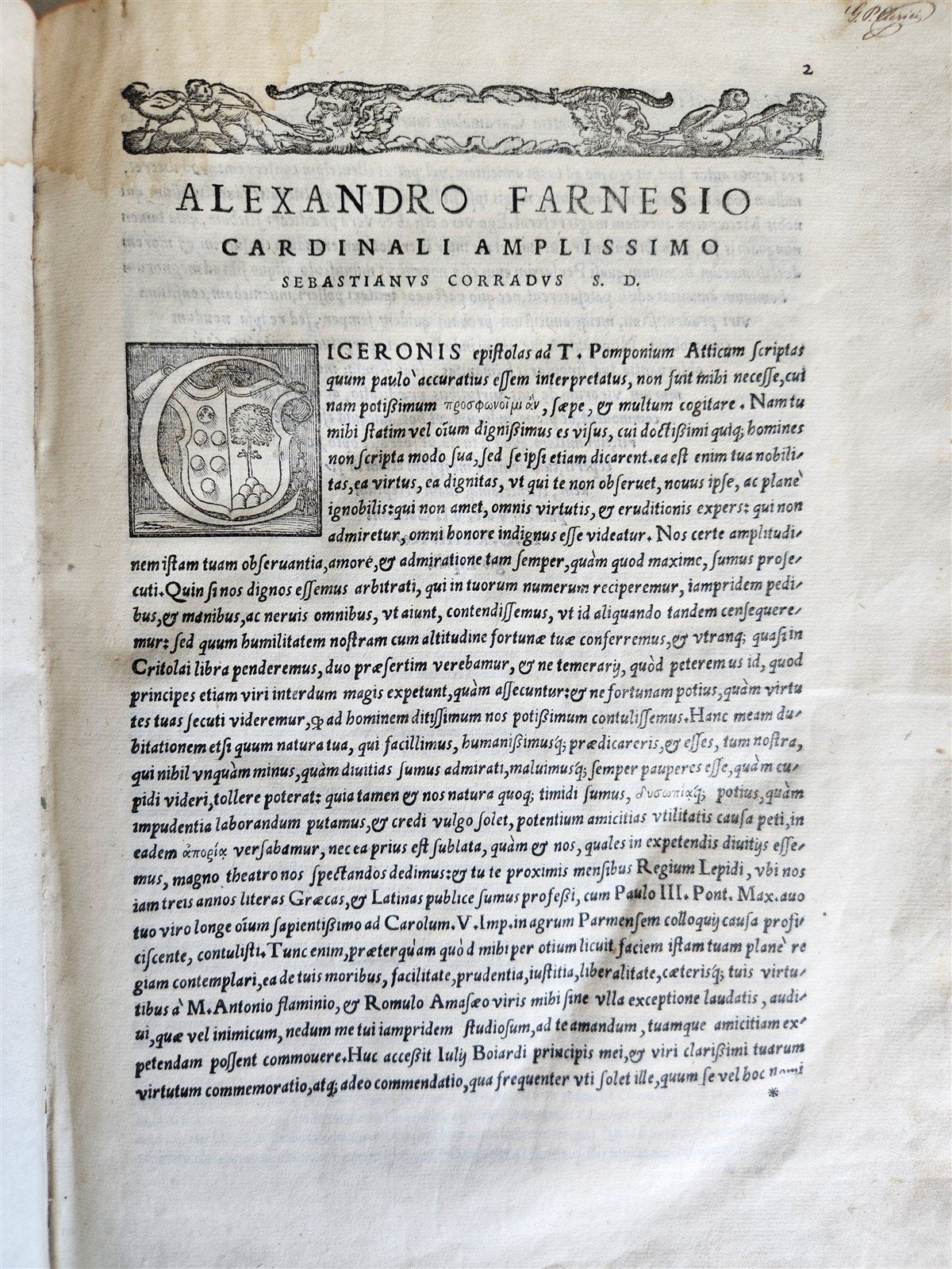 1544 CICERO Epistolae ad Titum Pomponium Atticum antique VELLUM BOUND FOLIO