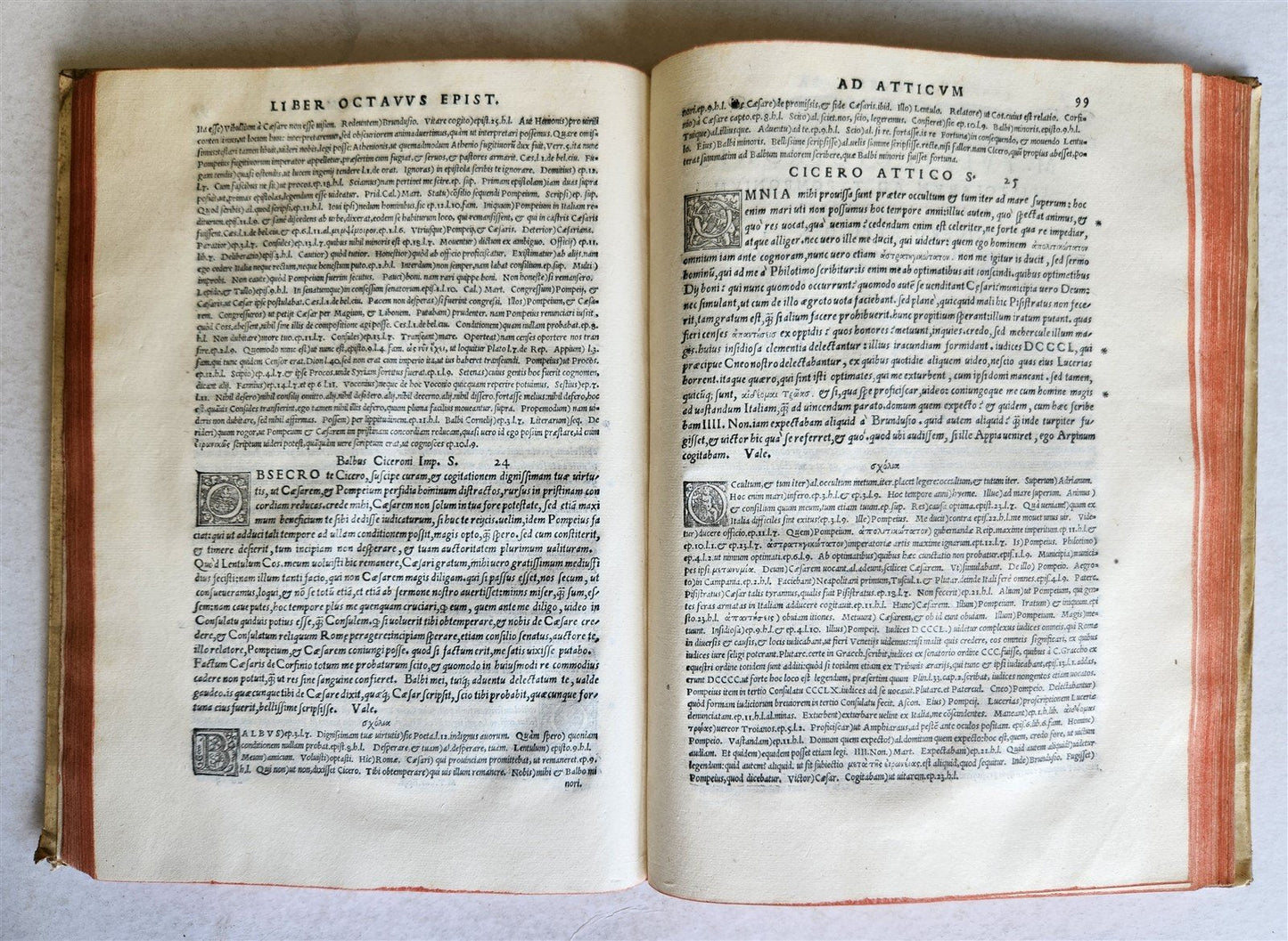 1544 CICERO Epistolae ad Titum Pomponium Atticum antique VELLUM BOUND FOLIO