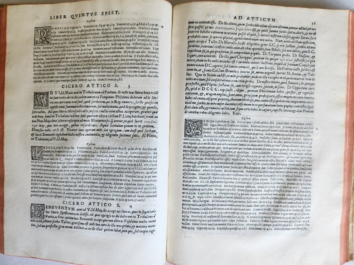 1544 CICERO Epistolae ad Titum Pomponium Atticum antique VELLUM BOUND FOLIO
