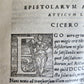1544 CICERO Epistolae ad Titum Pomponium Atticum antique VELLUM BOUND FOLIO