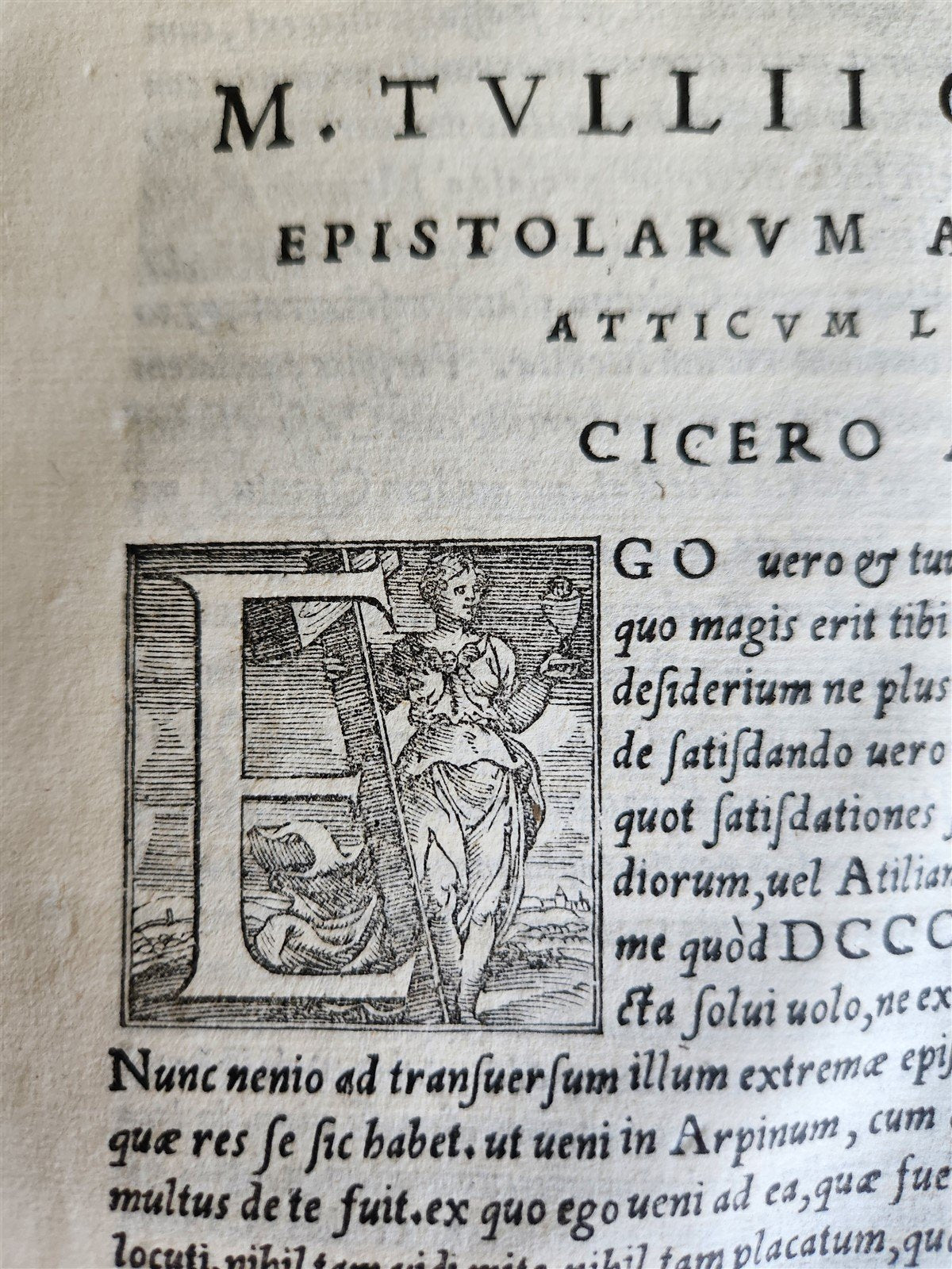 1544 CICERO Epistolae ad Titum Pomponium Atticum antique VELLUM BOUND FOLIO