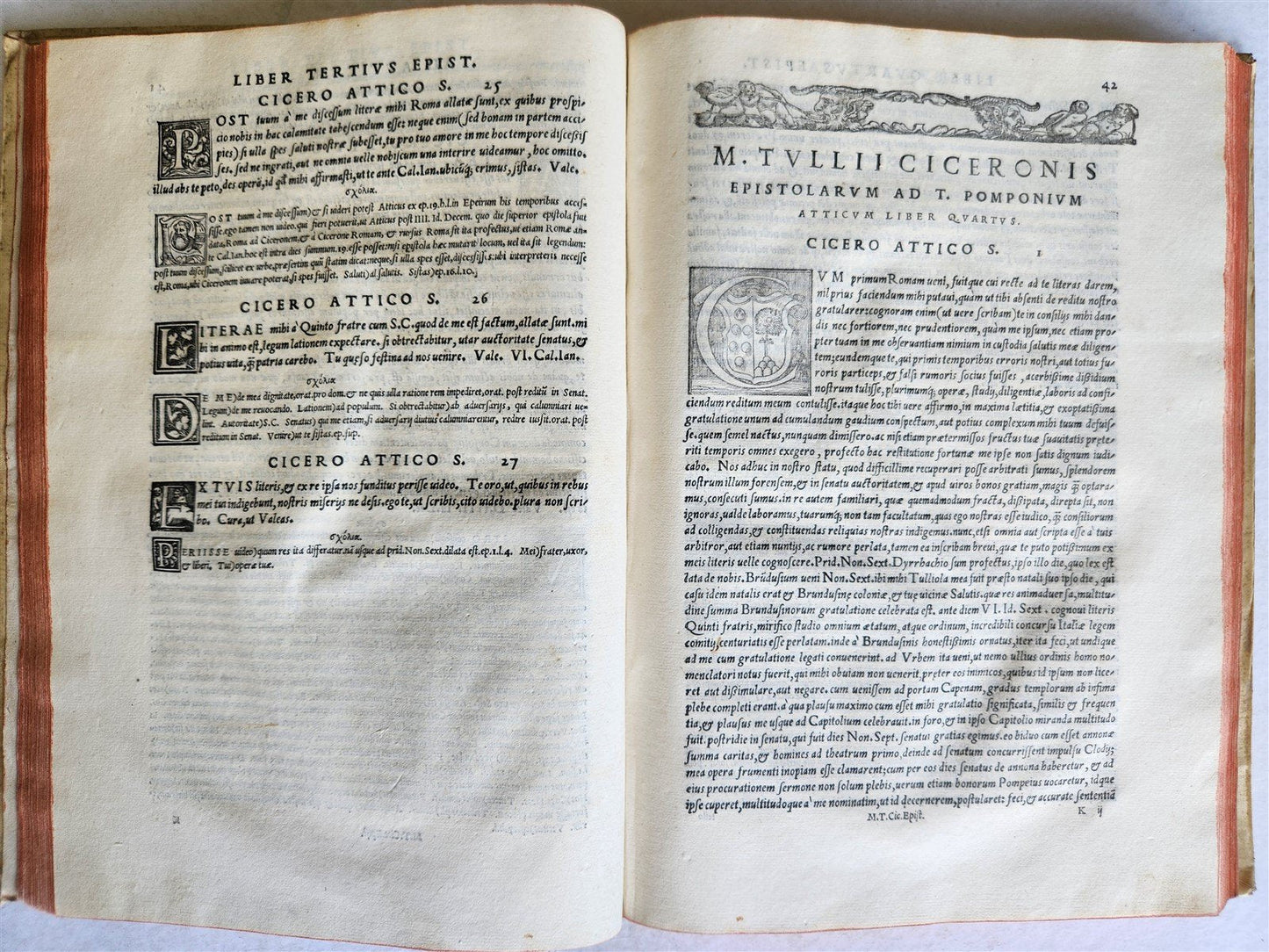 1544 CICERO Epistolae ad Titum Pomponium Atticum antique VELLUM BOUND FOLIO
