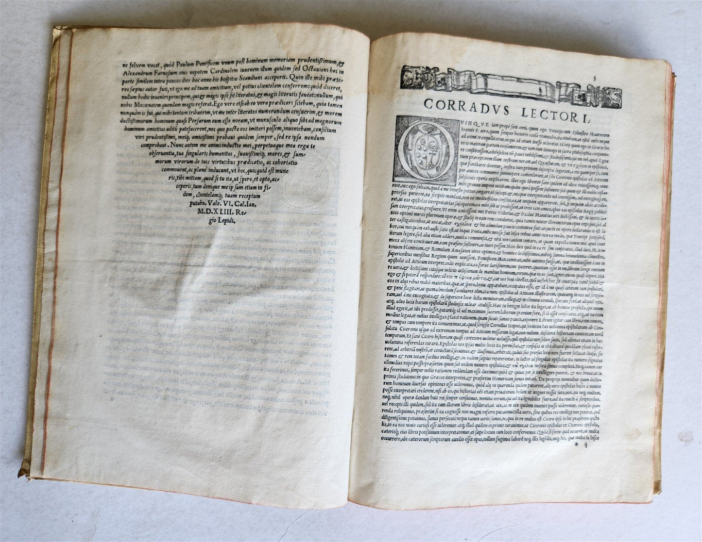 1544 CICERO Epistolae ad Titum Pomponium Atticum antique VELLUM BOUND FOLIO