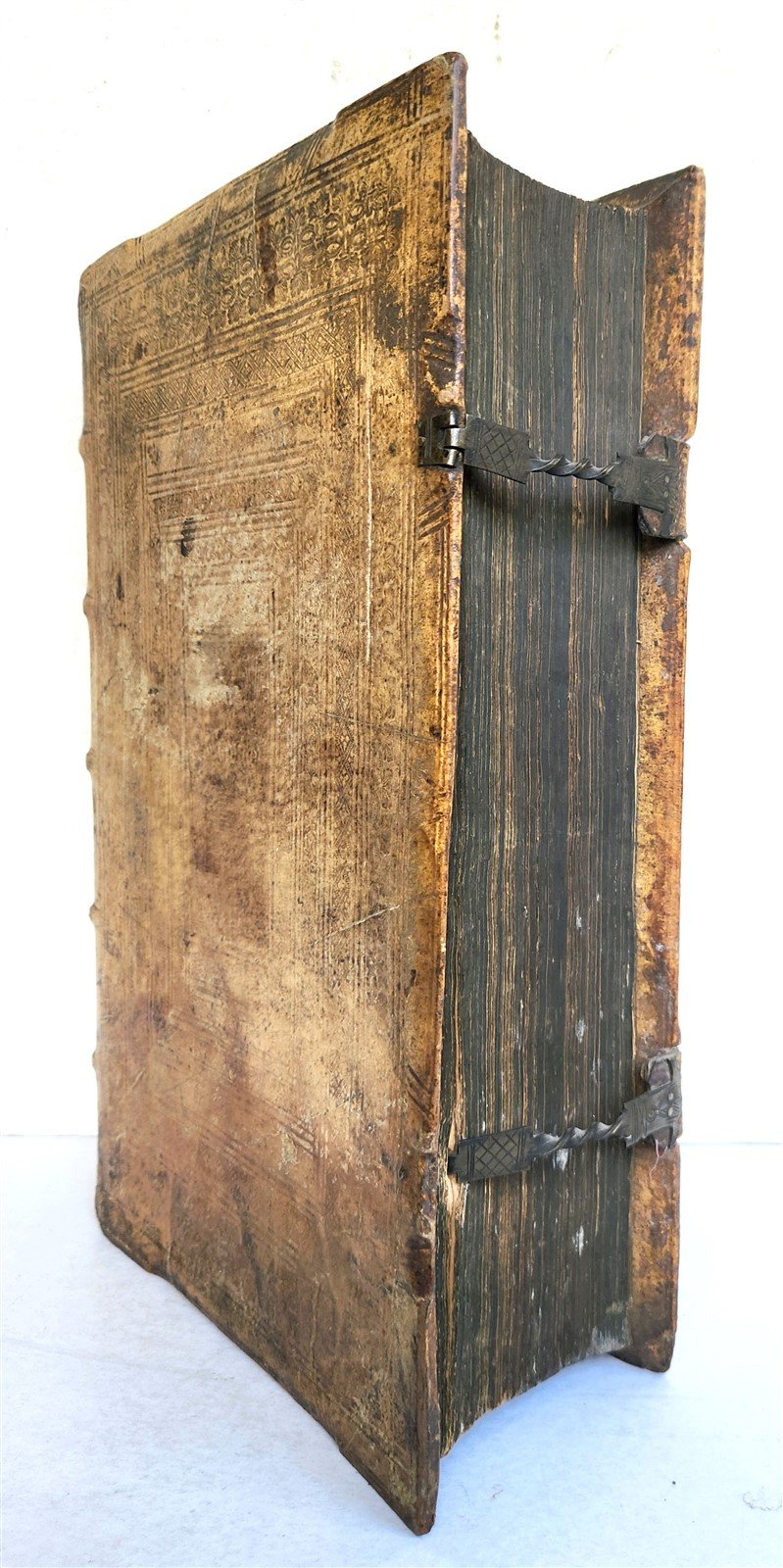 1618 SERMONS by J. MUNSTER antique PIGSKIN BOUND FOLIO w/ CLASPS rare