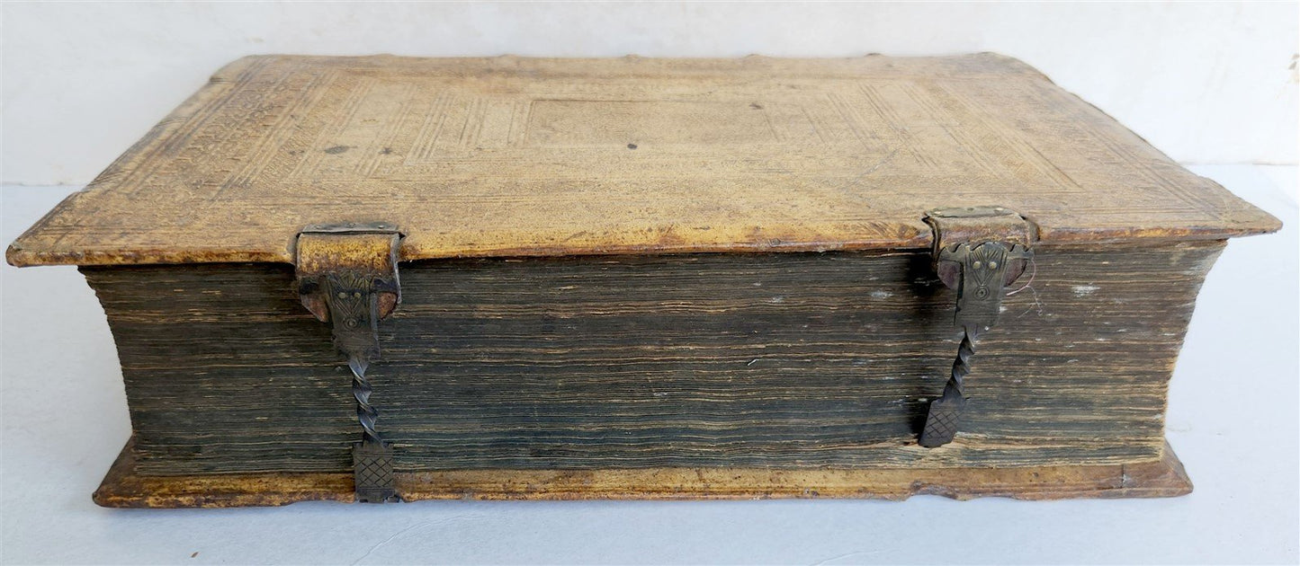 1618 SERMONS by J. MUNSTER antique PIGSKIN BOUND FOLIO w/ CLASPS rare