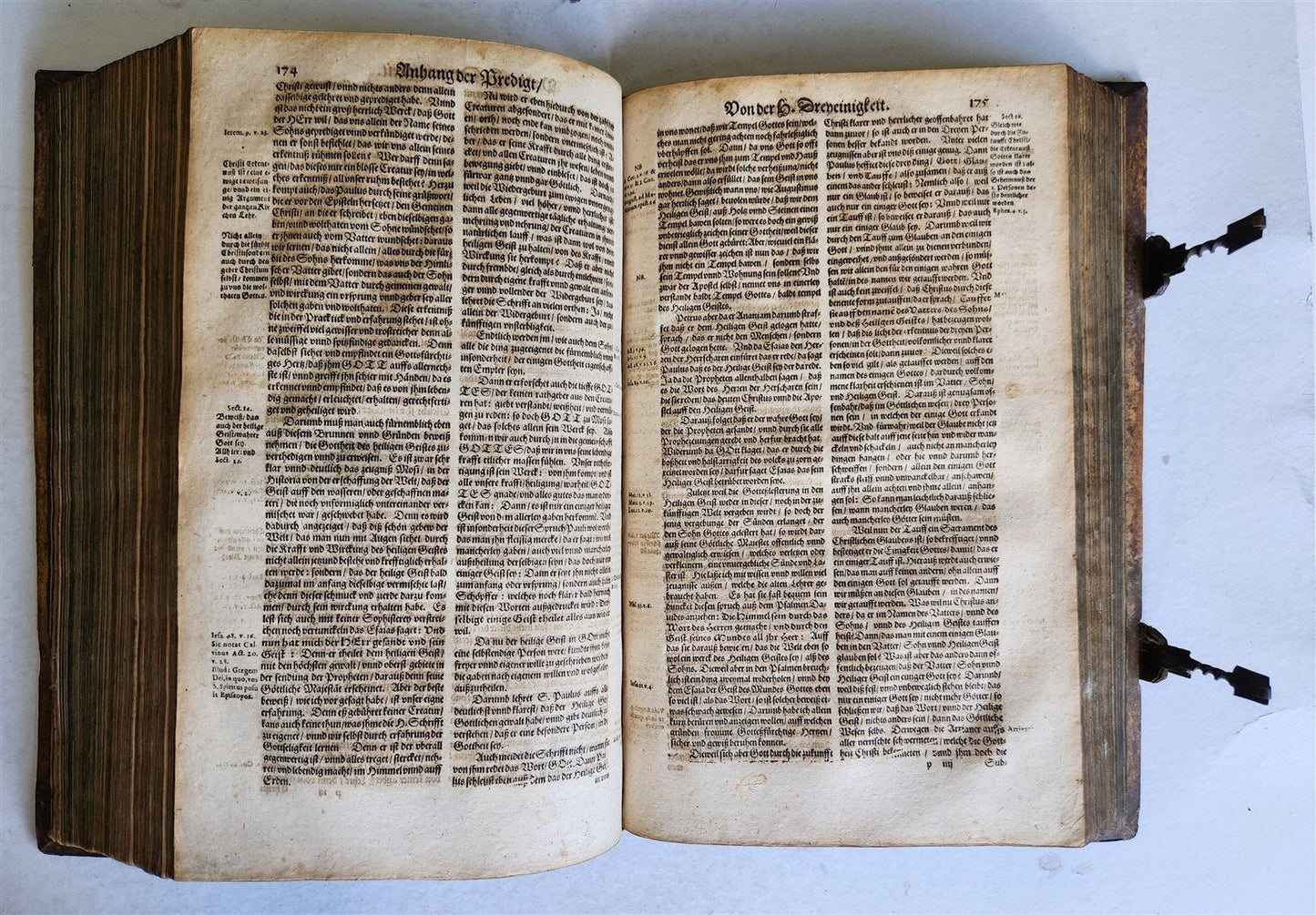 1618 SERMONS by J. MUNSTER antique PIGSKIN BOUND FOLIO w/ CLASPS rare