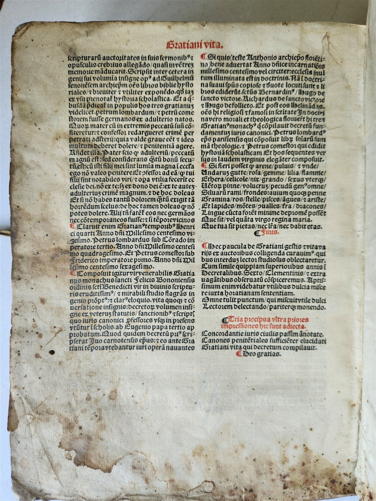 1516 POST-INCUNABULA CANON LAW Decretum Gratiani by GRATIANUS antique VELLUM