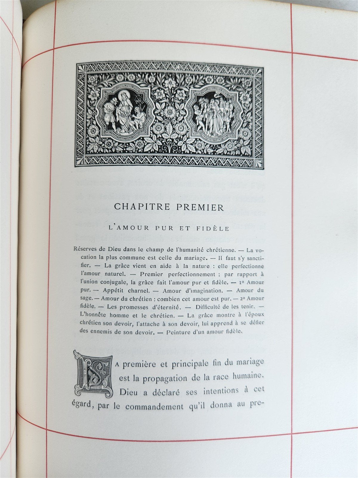 1887 LE MARIAGE by Monsabre ILLUSTRATED antique DARK BROWN MOROCCO BINDING