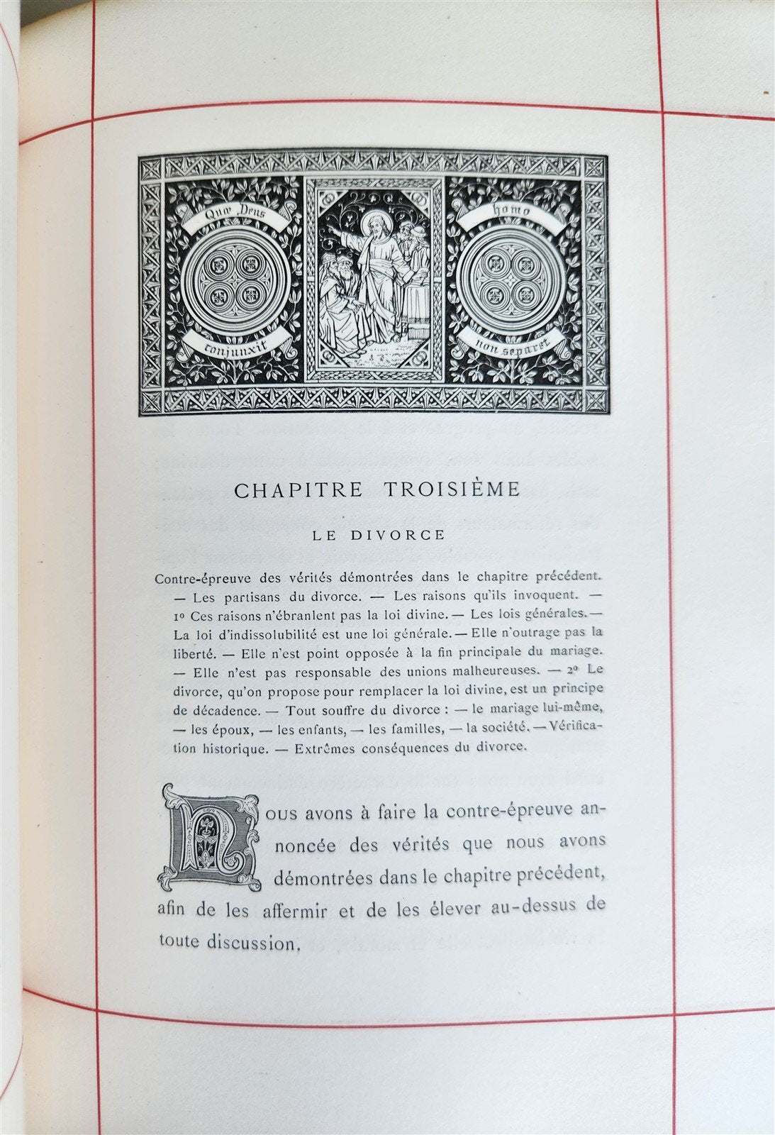 1887 LE MARIAGE by Monsabre ILLUSTRATED antique DARK BROWN MOROCCO BINDING