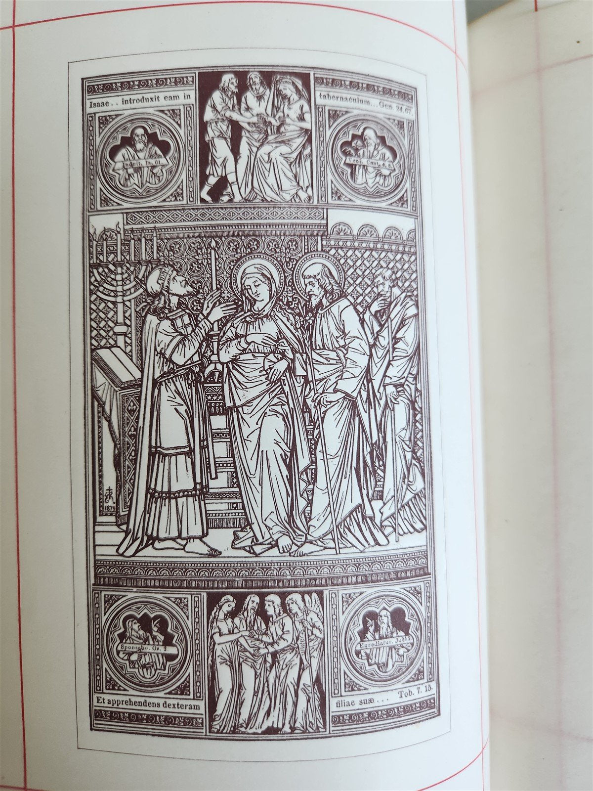 1887 LE MARIAGE by Monsabre ILLUSTRATED antique DARK BROWN MOROCCO BINDING