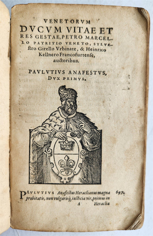 1574 HISTORY of VENICE antique AMMAN ILLUSTRATED 103 VENETIAN DOGES ENGRAVINGS