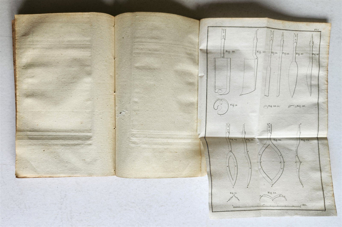 1824 WELL DRILLING MANUAL antique ILLUSTRATED w/ 20 FOLDING PLATES in GERMAN