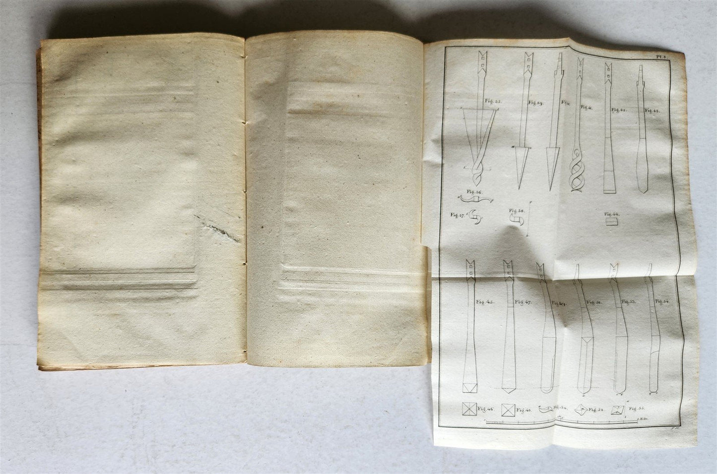 1824 WELL DRILLING MANUAL antique ILLUSTRATED w/ 20 FOLDING PLATES in GERMAN