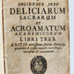 1727 MAGNIFICENT BINDING COAT of ARMS antique Deliciarum sacrarum et acroamatum