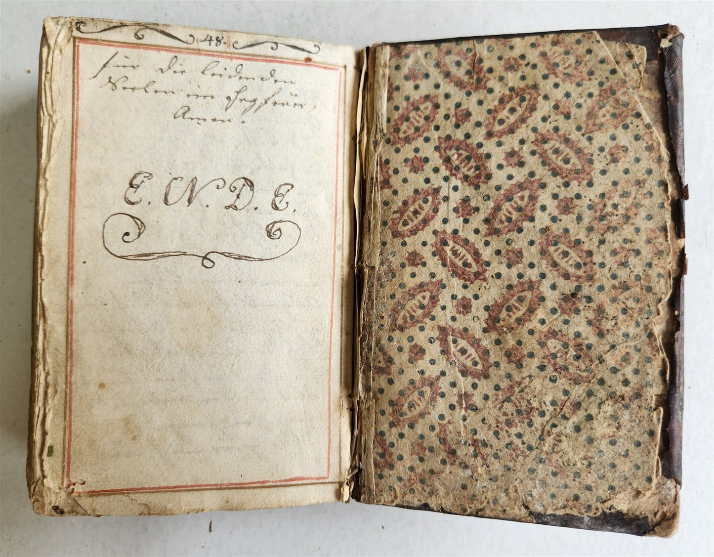 GERMAN antique MANUSCRIPT ILLUSTRATED