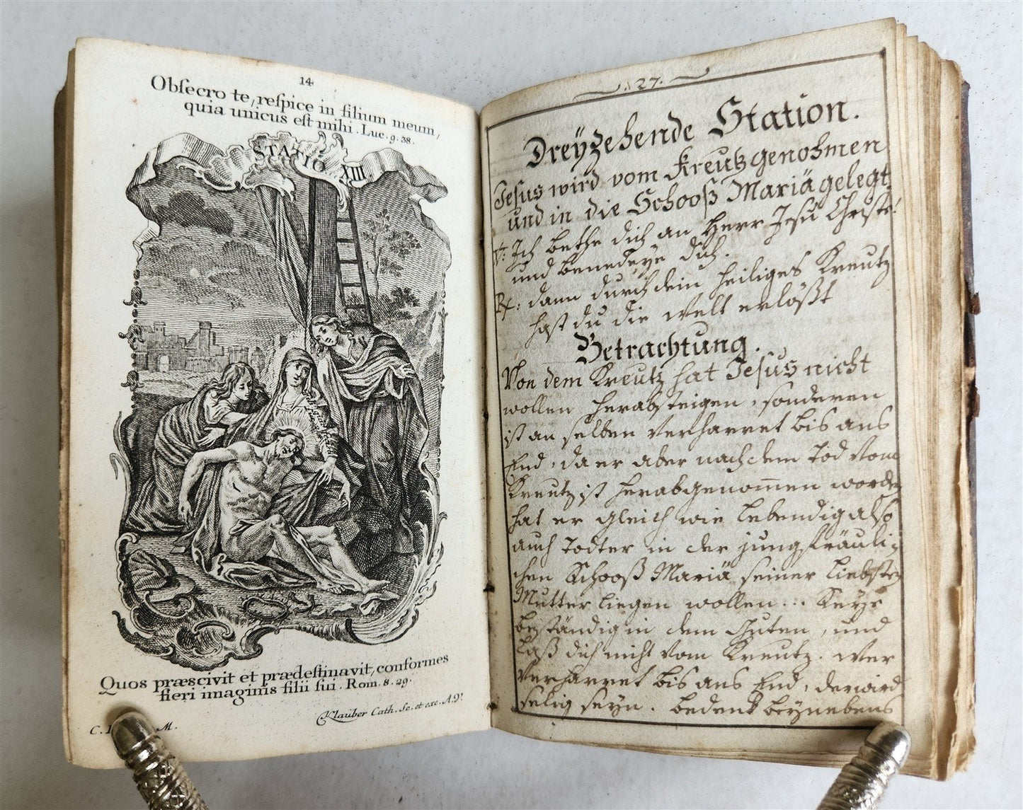 GERMAN antique MANUSCRIPT ILLUSTRATED