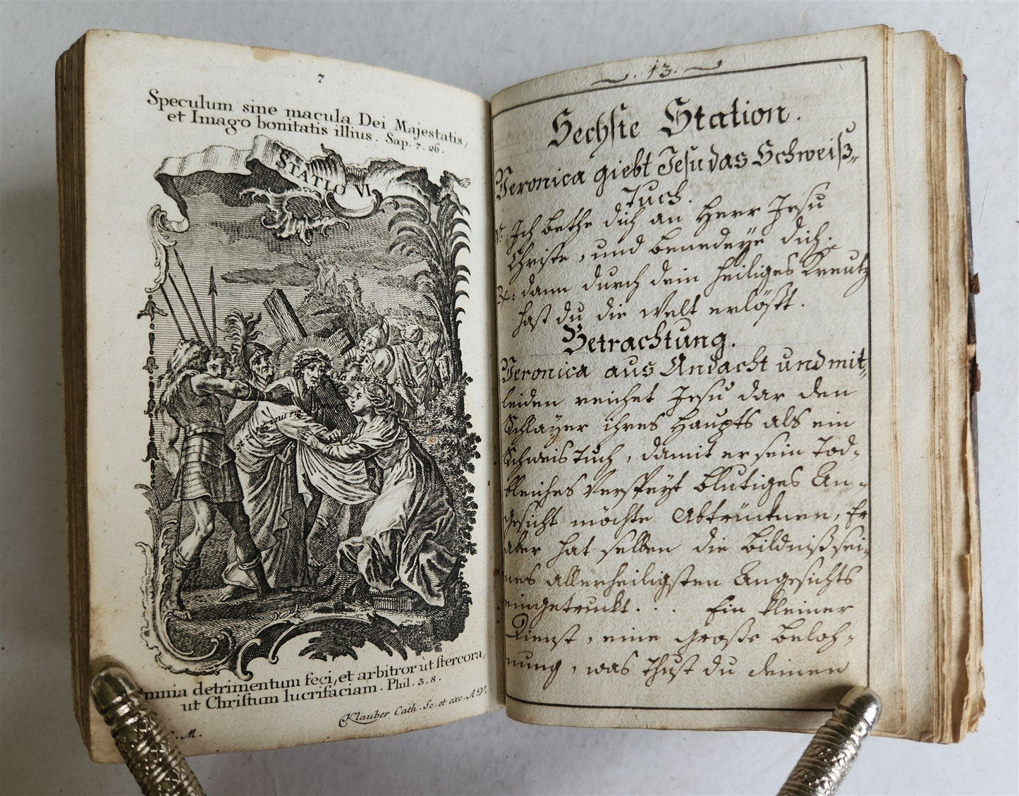 GERMAN antique MANUSCRIPT ILLUSTRATED