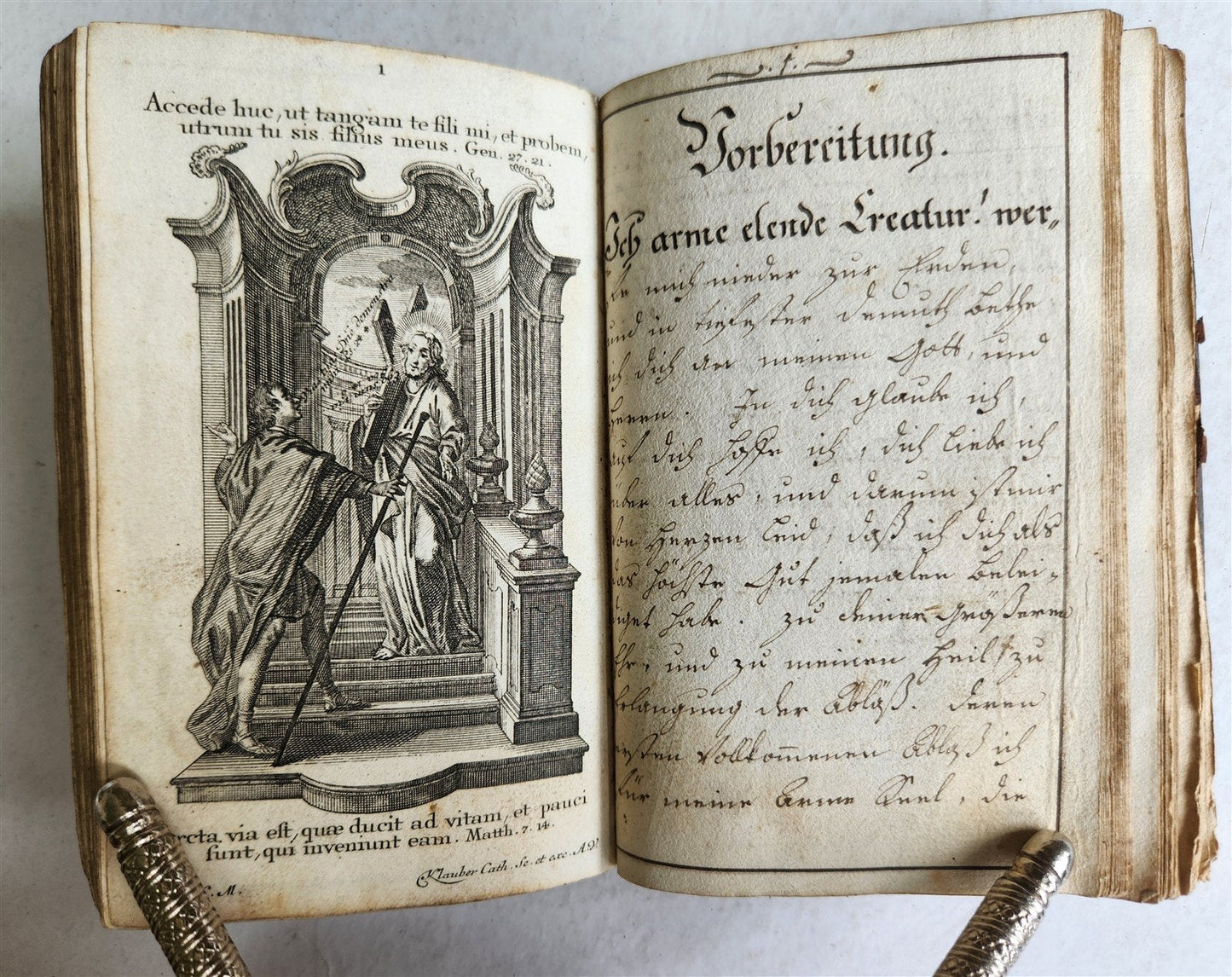 GERMAN antique MANUSCRIPT ILLUSTRATED