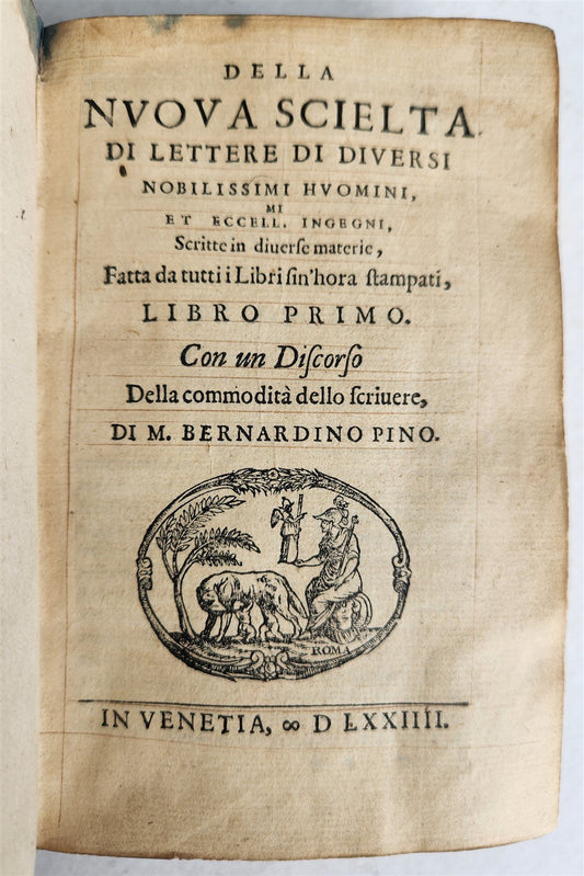 1574 BERNARDINO PINO antique Della nuoua scielta di lettere ALDUS ALDINE PRESS
