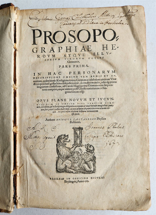 1565 GERMAN HISTORY ILLUSTRATED antique Prosopographiae heroum atque illustrium
