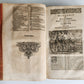 1665 OECONOMIA ILLUSTRATED antique hunting fishing livestock breeding PIGSKIN