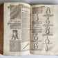 1665 OECONOMIA ILLUSTRATED antique hunting fishing livestock breeding PIGSKIN