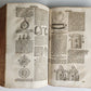 1665 OECONOMIA ILLUSTRATED antique hunting fishing livestock breeding PIGSKIN