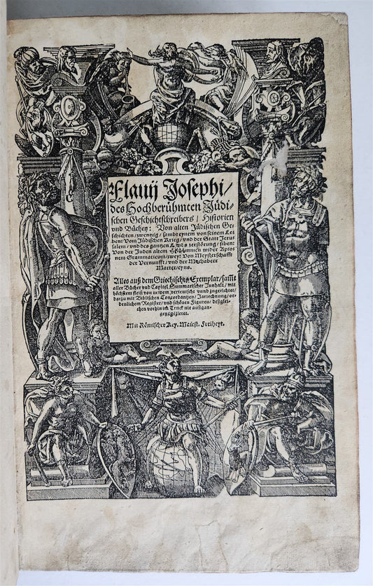 1587 JEWISH WARS by JOSEPHUS FLAVIUS in GERMAN antique 16th c. ILLUSTRATED FOLIO