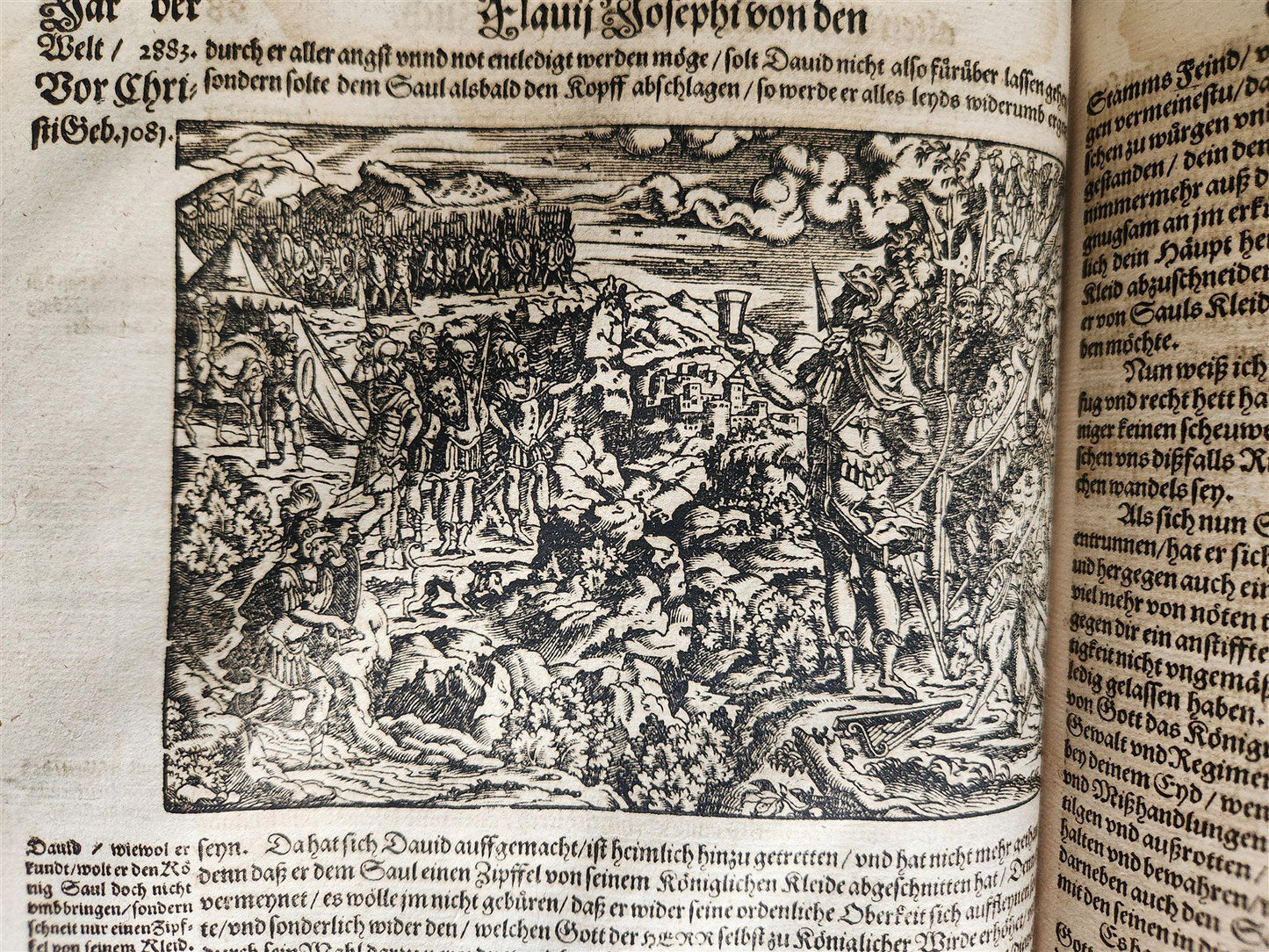 1587 JEWISH WARS by JOSEPHUS FLAVIUS in GERMAN antique 16th c. ILLUSTRATED FOLIO