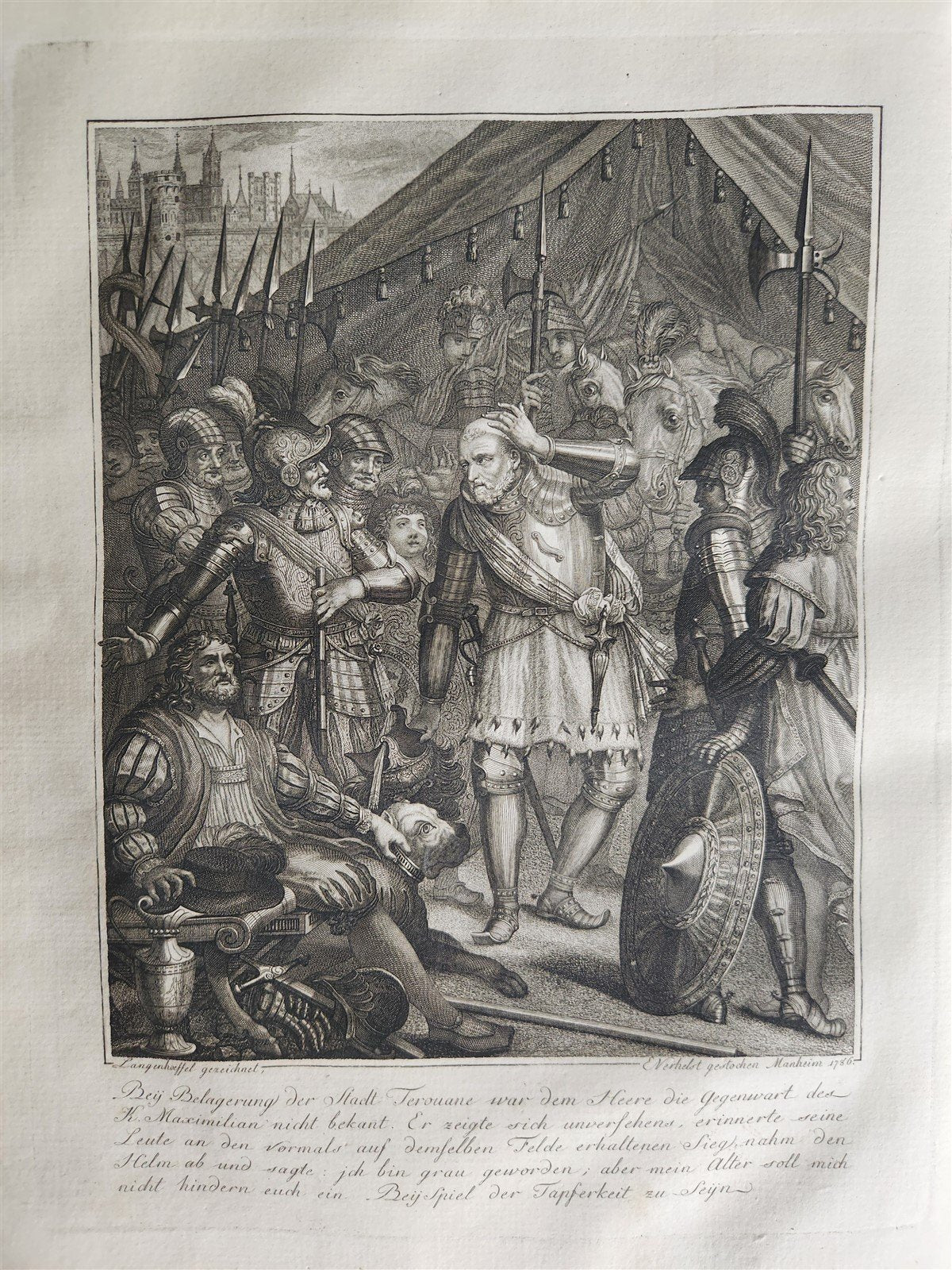 1785 LIVES & PORTRAITS of GREAT GERMANS antique ILLUSTRATED FOLIO