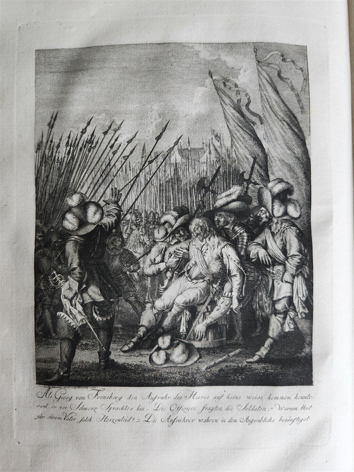 1785 LIVES & PORTRAITS of GREAT GERMANS antique ILLUSTRATED FOLIO