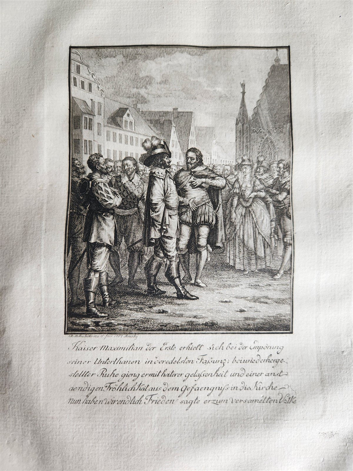 1785 LIVES & PORTRAITS of GREAT GERMANS antique ILLUSTRATED FOLIO