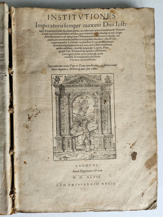 1548 JUSTINIAN Institutiones imperatoris semper maximi antique FOLIO