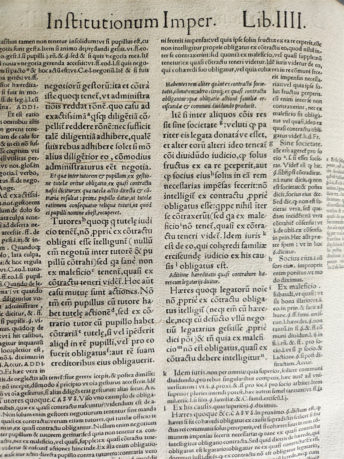 1548 JUSTINIAN Institutiones imperatoris semper maximi antique FOLIO