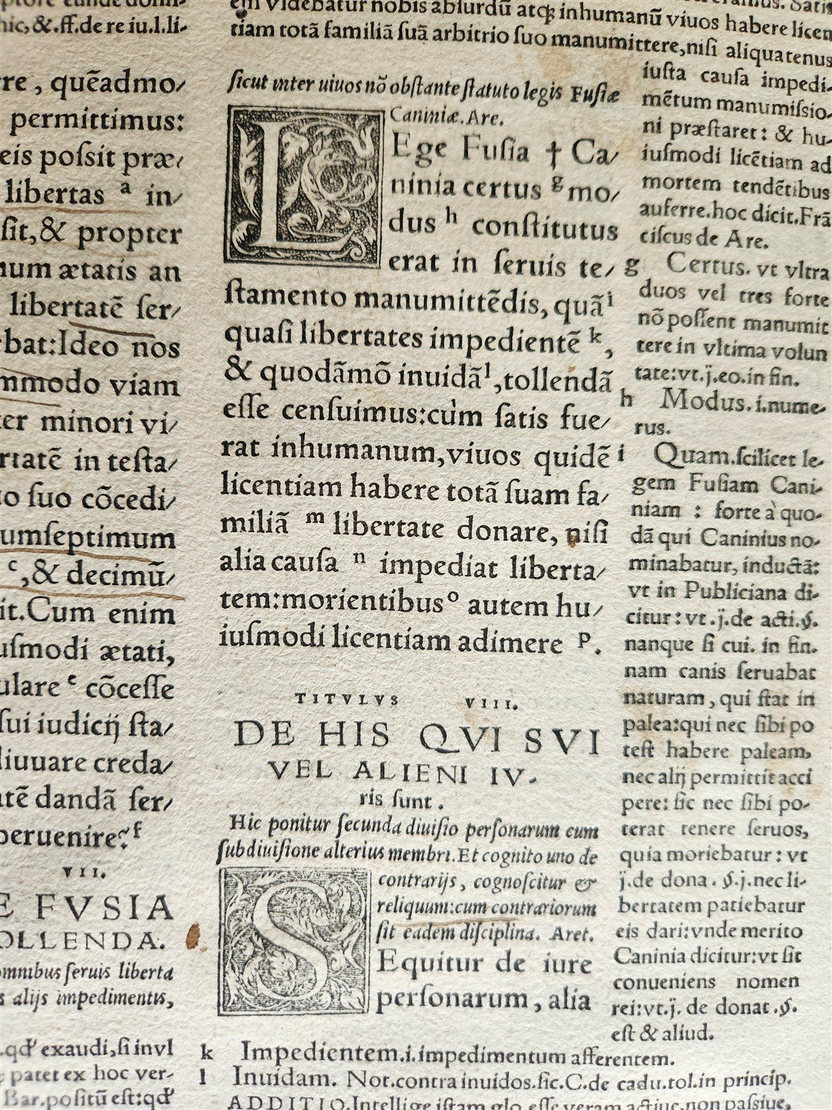 1548 JUSTINIAN Institutiones imperatoris semper maximi antique FOLIO