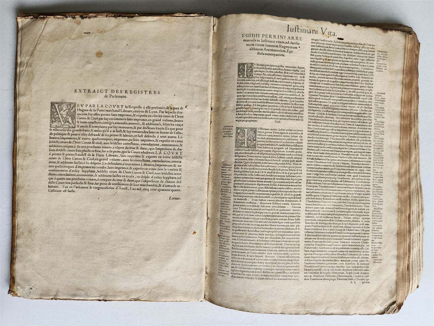 1548 JUSTINIAN Institutiones imperatoris semper maximi antique FOLIO