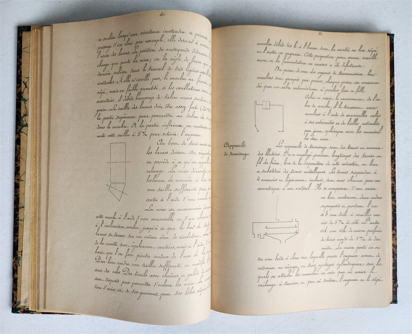 1893 TOBACCO FABRICATION COURSE antique FRENCH MANUSCRIPT COLLOTYPE illustrated