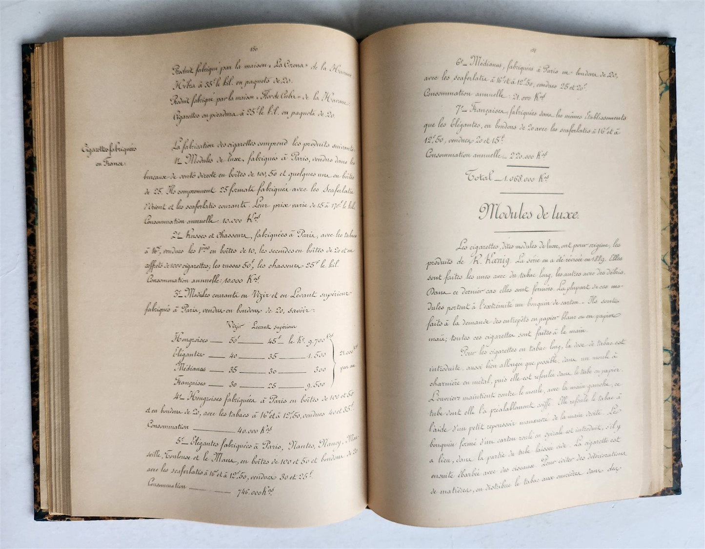 1893 TOBACCO FABRICATION COURSE antique FRENCH MANUSCRIPT COLLOTYPE illustrated