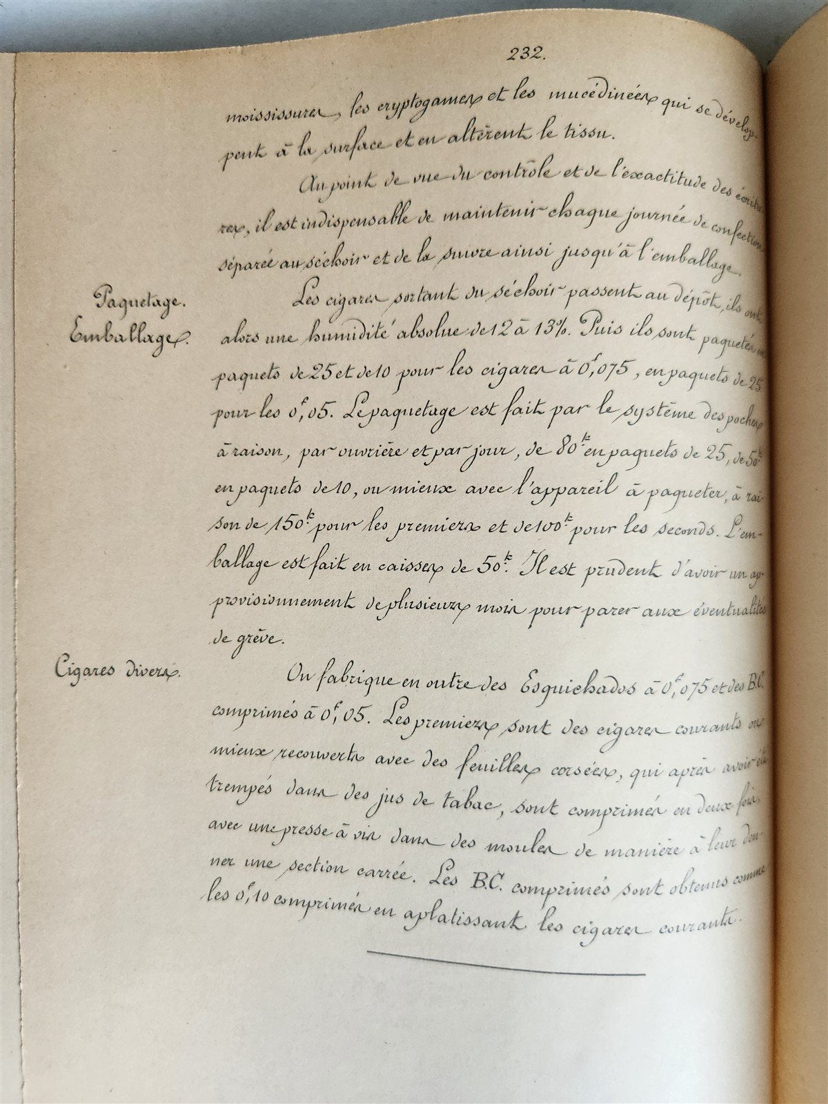 1893 TOBACCO FABRICATION COURSE antique FRENCH MANUSCRIPT COLLOTYPE illustrated