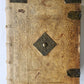 1736 SWISS LUTHER BIBLE antique PIGSKIN BOUND FOLIO w/ BRASS FITTINGS & CLASPS