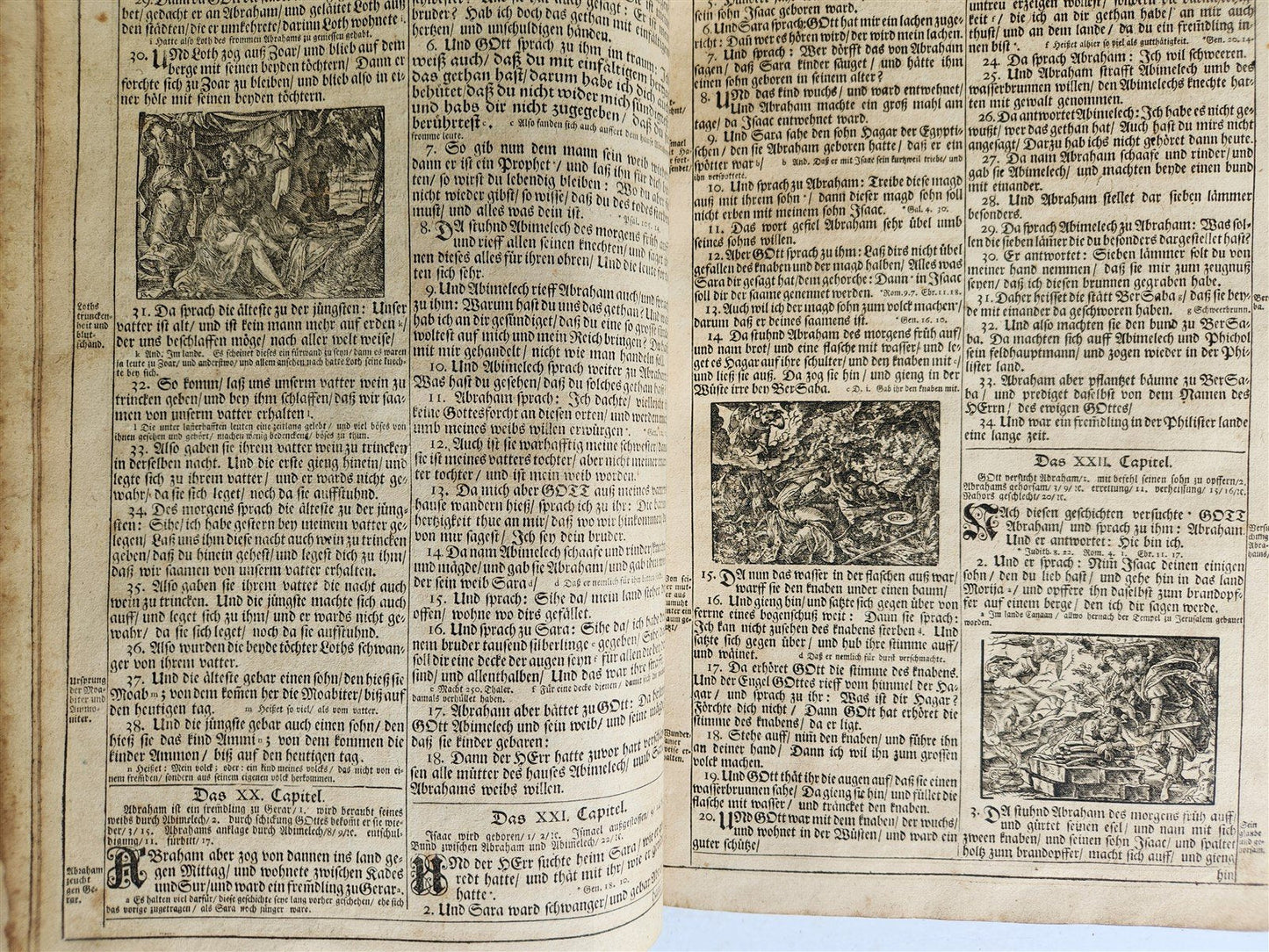 1720 BIBLE in GERMAN SWISS ILLUSTRATED antique FOLIO w/ BRASS FITTINGS