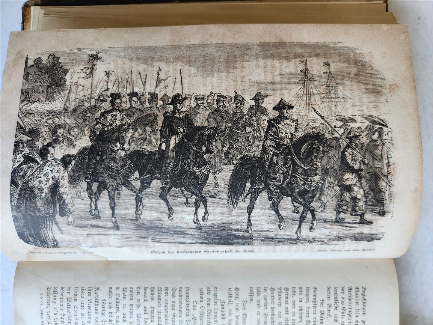 1870s PRUSSIAN EXPEDITION to EAST ASIA JAPAN CHINA SIAM antique ILLUSTRATED