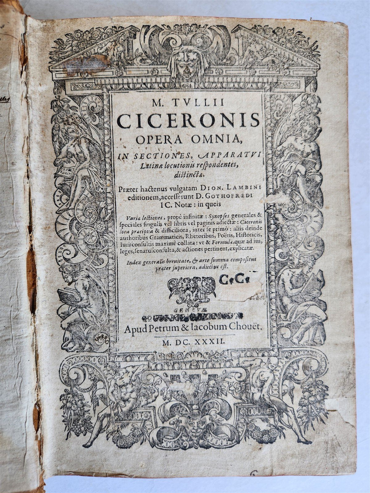 1632 CICERO OPERA OMNIA antique 17th CENTURY