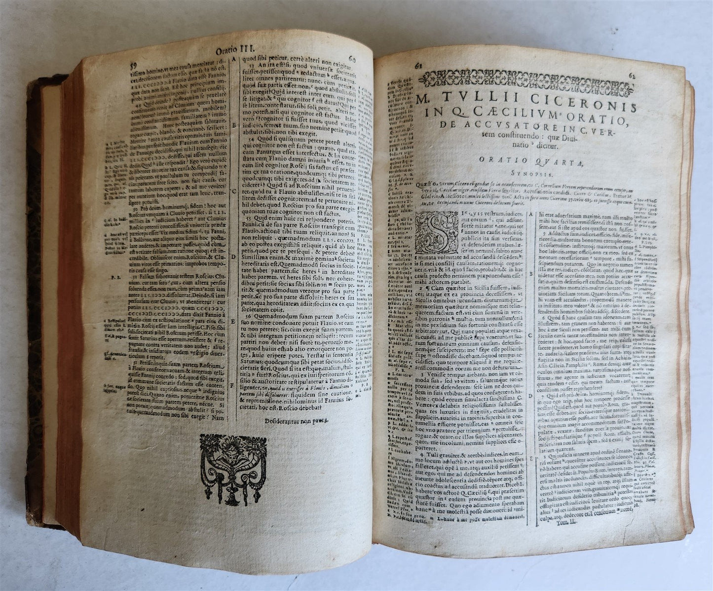 1632 CICERO OPERA OMNIA antique 17th CENTURY