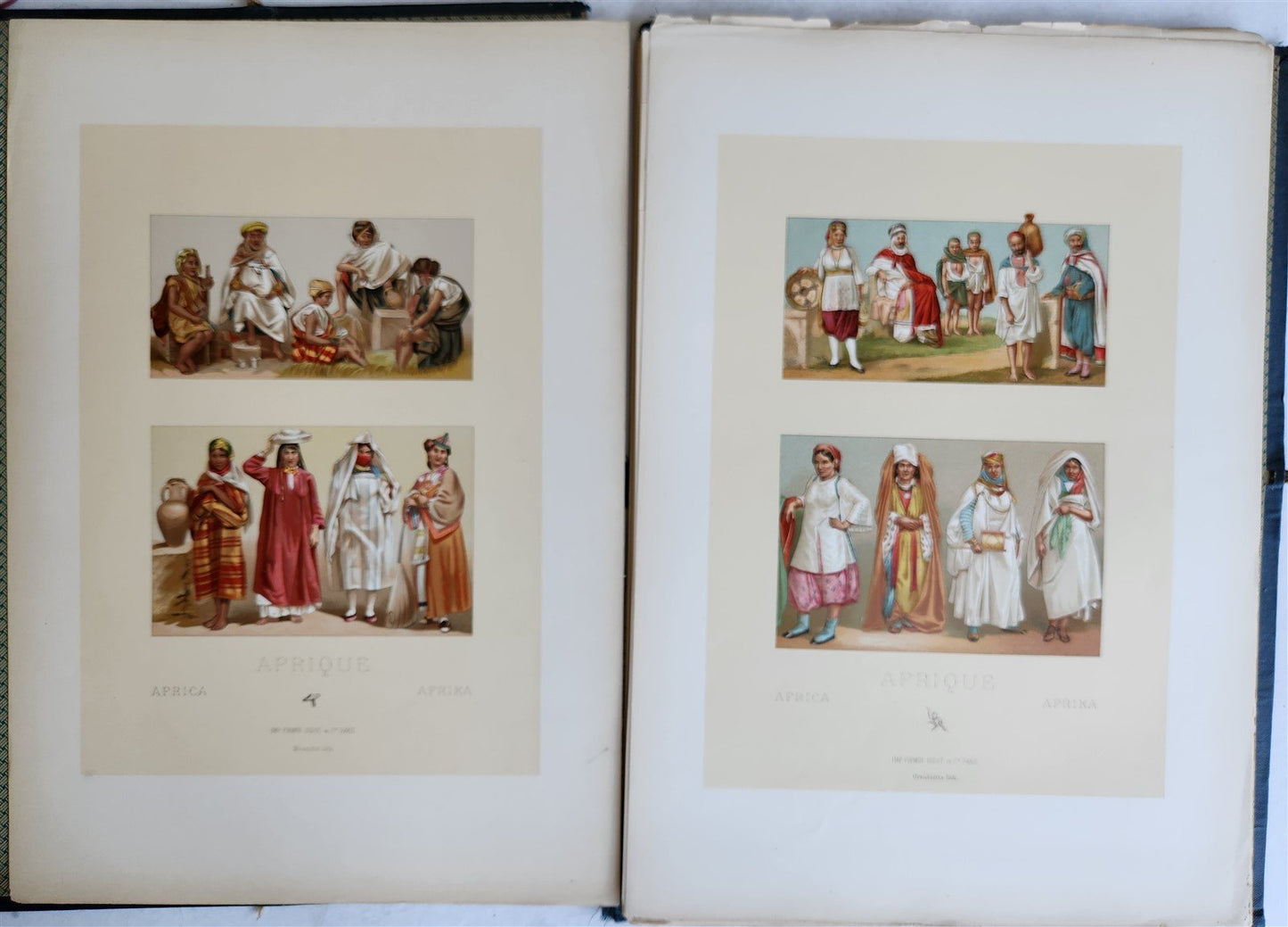 LE COSTUME by RACINET ILLUSTRATED AFRICA INDIA & TURKEY antique 24 PLATES