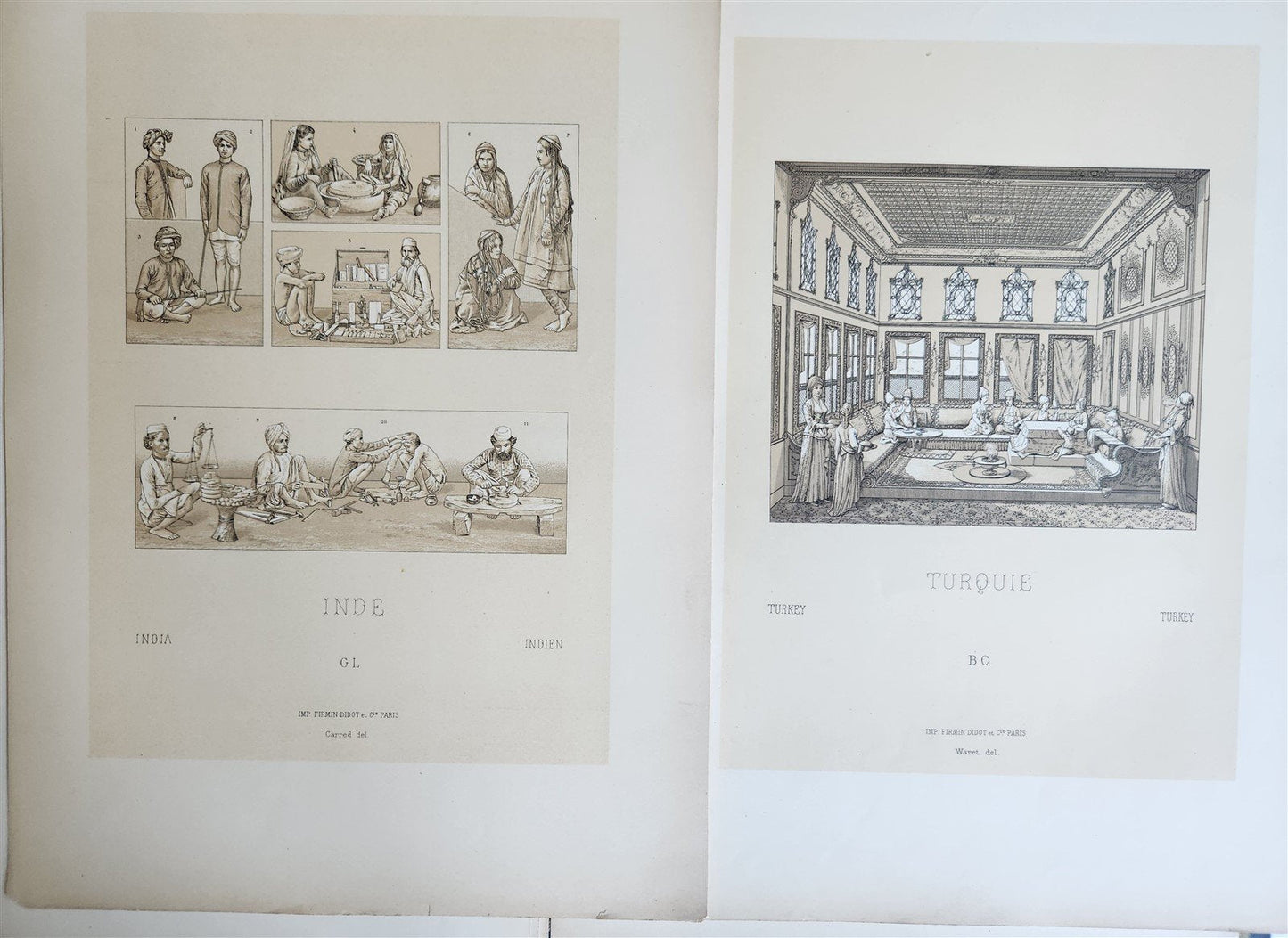 LE COSTUME by RACINET ILLUSTRATED AFRICA INDIA & TURKEY antique 24 PLATES