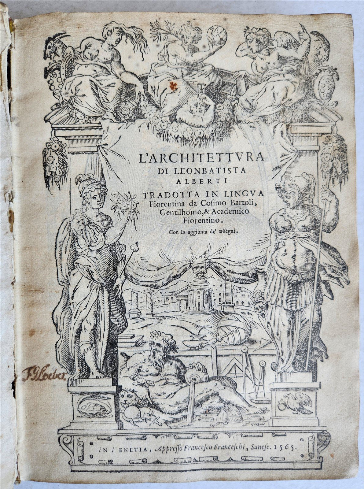 1565 L'Architettura Tradotta in lingua Fiorentina da Bartoli antique ILLUSTRATED
